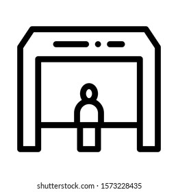 Finish Tape Person Crosses Finish Line Icon Vector. Outline Finish Tape Person Crosses Finish Line Sign. Isolated Contour Symbol Illustration