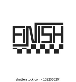 Finish text game or racing logo