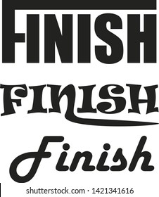 Finish text game or racing logo