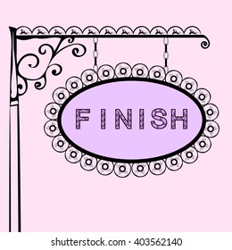 finish text on vintage street sign