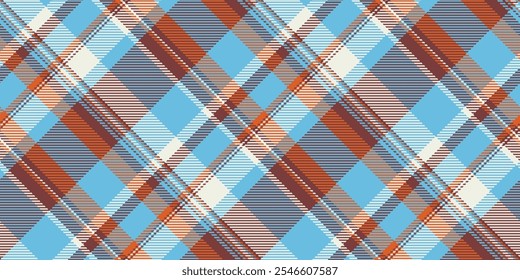 Finish texture vector fabric, 20s background textile tartan. Minimal plaid pattern seamless check in cyan and red colors palette.