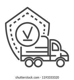 Finish truck delivered icon. Outline finish truck delivered vector icon for web design isolated on white background
