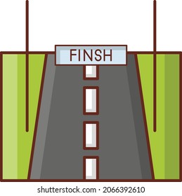 finish Vector illustration on a transparent background. Premium quality symbols.Vector line flat color icon for concept and graphic design.