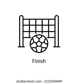 Finish vector outline icon for web isolated on white background EPS 10 file