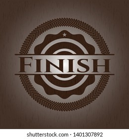 Finish vintage wooden emblem. Vector Illustration.