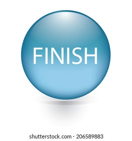 Finish word blue button