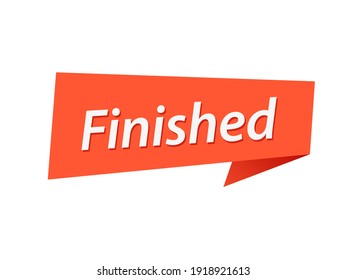 Finished banner design vector, Finished text
