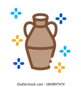 finished clay vase icon vector. finished clay vase sign. color contour symbol illustration