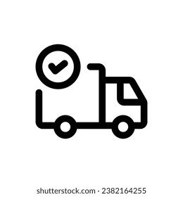 Finished Delivery icon in trendy outline style isolated on white background. Finished Delivery silhouette symbol for your website design, logo, app, UI. Vector illustration, EPS10.