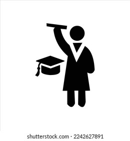 finished graduation vector logo design
