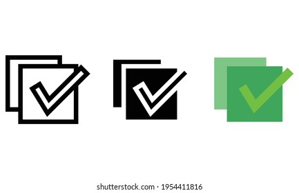 finished icon, success vector, icon set for sign with various icon styles