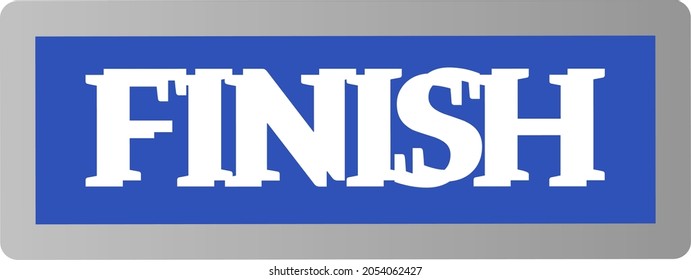 Finished logos. Vector word finish. finish symbol. finish icon. finished banner. finish button.