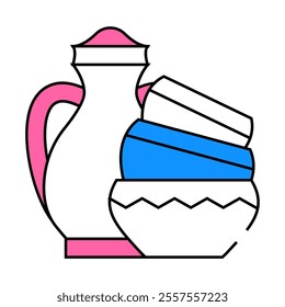 finished pottery products line icon vector. finished pottery products sign. isolated symbol illustration