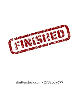 Finished red rubber stamp with grunge effect	