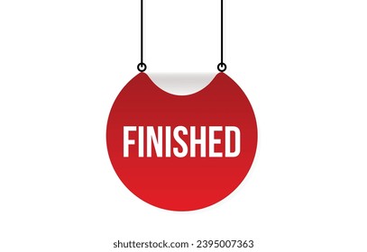 Finished red vector banner illustration isolated on white background
