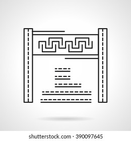 Finishing checkpoint. Finish line. Marathon banner sign. Achievement symbol, leadership. Flat line style vector icon. Single design element for website, business.