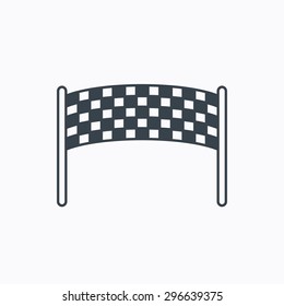 Finishing checkpoint icon. Marathon banner sign. Linear outline icon on white background. Vector