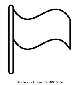 Icono De Contorno De Vector De Bandera Finalizante Aislado En Fondo Blanco
