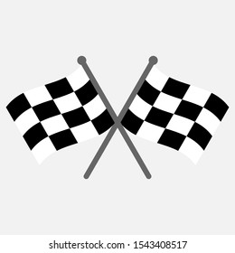 Finishing Flags. Flat Vector Icon. Simple black symbol on white background