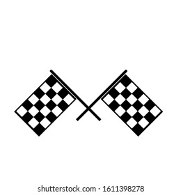 Finishing Flags. Flat Vector Icon. Simple black symbol on white background vector illustration eps 10