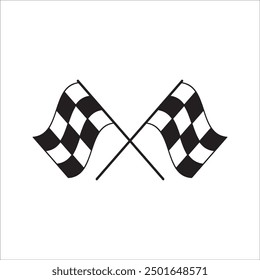 Finishing Flags. Flat Vector Icon. Simple black symbol flat illustration..eps