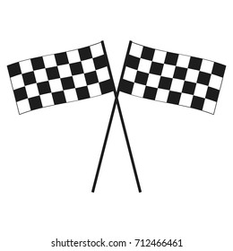 Finishing flags Vector black icon on white background.