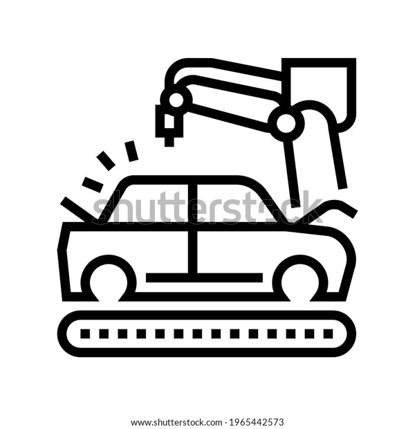 finishing painting car body line icon\
vector. finishing painting car body sign. isolated contour symbol\
black illustration