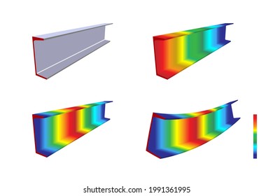 Finite element analysis of steel, Von mises stress, Vector illustration eps.10