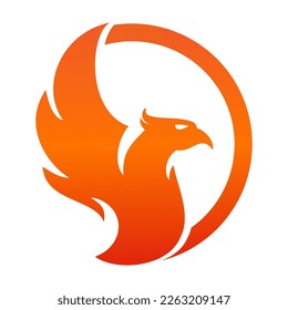 finix bird logo combined with semi circle