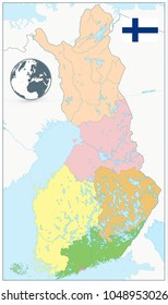 Finland Administrative Map. No text. Highly detailed vector illustration of map.