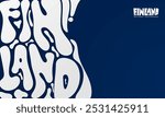 Finland background design with typography of finland in fluid design. Finland independence day template