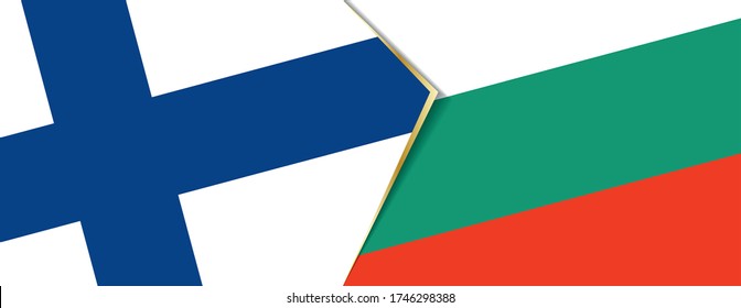 Finland and Bulgaria flags, two vector flags symbol of relationship or confrontation.