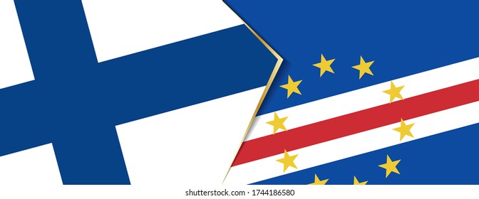 Finland and Cape Verde flags, two vector flags symbol of relationship or confrontation.