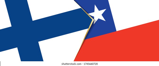 Finland and Chile flags, two vector flags symbol of relationship or confrontation.
