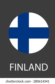 Finland circle flag - vector icon