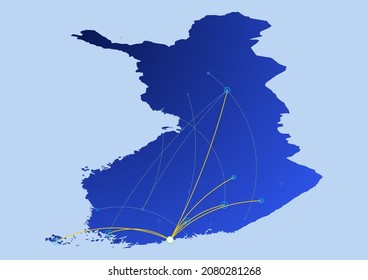 Finland concept map, illustration of Finland for internet or innovation or technology. File is suitable for digital editing and prints of all sizes.