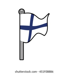 Finland concept represented by flag icon. Isolated and flat illustration