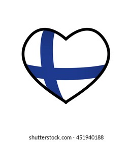 Finland concept represented by flag in heart shape icon. Isolated and flat illustration