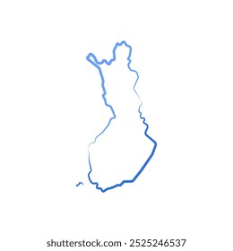 Finlandia Mapa del país Línea azul Vector de la frontera Icono Ilustración Diseño