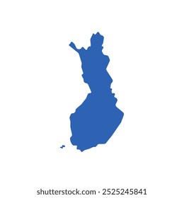 Finlandia Mapa del país Borde Vector Icono azul Ilustración Diseño