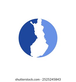 Finlandia Mapa del país Circle Border Vector Icono Ilustración Diseño