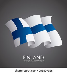Finland design over gray background, vector illustration