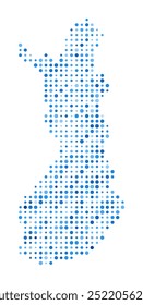 Finland Dot Map. Country Digital Style Shape. Finland vector image. Country shape blue circular dots. Creative vector illustration.