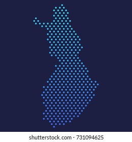 Finland Dotted Map Vector Round Design Gradient Art