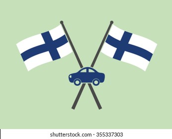 Finland Emblem Flag Automobile