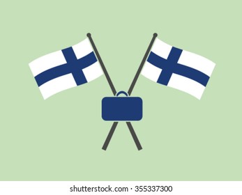 Finland Emblem Flag Business Job