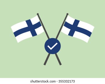 Finland Emblem Flag Check