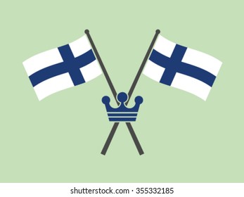 Finland Emblem Flag Crown