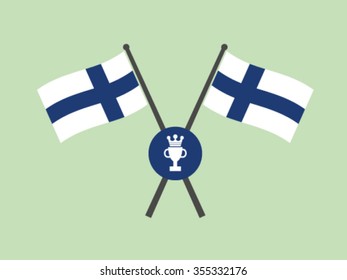 Finland Emblem Flag Trophy