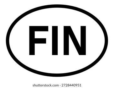 Finland FIN abbreviation vector on a white background
Country code abbreviation oval sticker icon on a white background